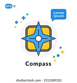 Compass Flat icon. Used For web, logo, mobile app, User Interface