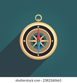 Compass flat icon vector illustration