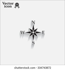 Compass flat icon. Vector illustration EPS.