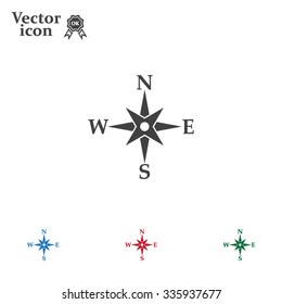 Compass flat icon. Vector illustration EPS.