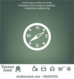 Compass flat icon. Vector illustration EPS.