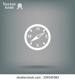 Compass flat icon. Vector illustration EPS.