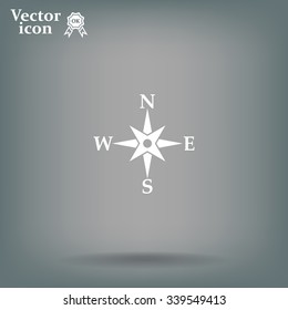 Compass flat icon. Vector illustration EPS.