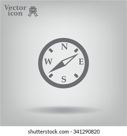 Compass flat icon. Vector illustration EPS.