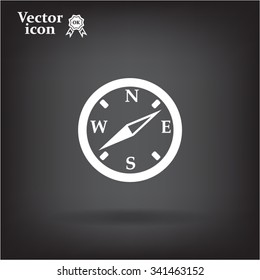 Compass flat icon. Vector illustration EPS.