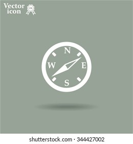 Compass flat icon. Vector illustration EPS.