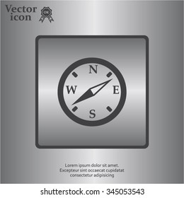 Compass flat icon. Vector illustration EPS.
