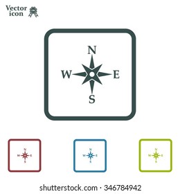 Compass flat icon. Vector illustration EPS.