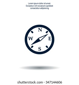 Compass flat icon. Vector illustration EPS.