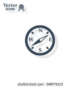 Compass flat icon. Vector illustration EPS.