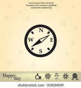 Compass flat icon. Vector illustration EPS.