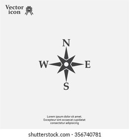 Compass flat icon. Vector illustration EPS.