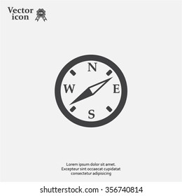 Compass flat icon. Vector illustration EPS.