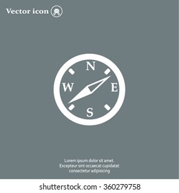 Compass flat icon. Vector illustration EPS.