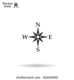 Compass flat icon. Vector illustration EPS.