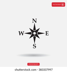 Compass flat icon. Vector illustration EPS.