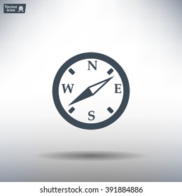 Compass flat icon. Vector illustration EPS.