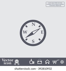Compass flat icon. Vector illustration EPS.