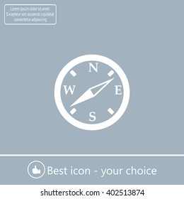 Compass flat icon. Vector illustration EPS.