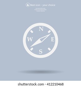 Compass flat icon. Vector illustration EPS.