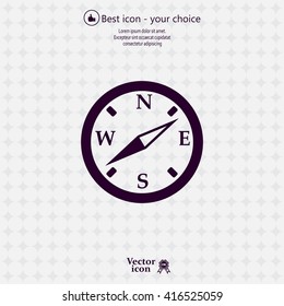 Compass flat icon. Vector illustration EPS.