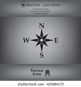 Compass flat icon. Vector illustration EPS.