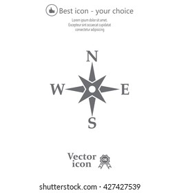 Compass flat icon. Vector illustration EPS.