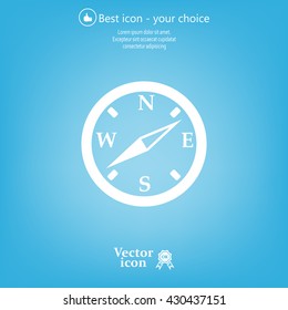 Compass flat icon. Vector illustration EPS.