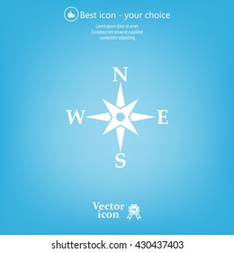 Compass flat icon. Vector illustration EPS.