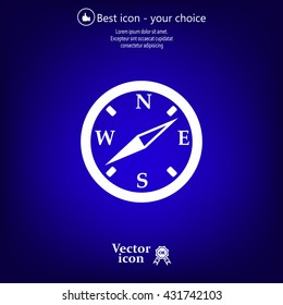 Compass flat icon. Vector illustration EPS.