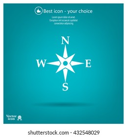 Compass flat icon. Vector illustration EPS.
