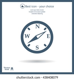 Compass flat icon. Vector illustration EPS.
