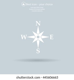 Compass flat icon. Vector illustration EPS.