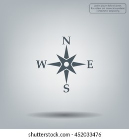 Compass flat icon. Vector illustration EPS.