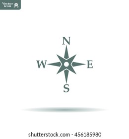 Compass flat icon. Vector illustration EPS.