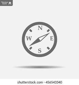 Compass flat icon. Vector illustration EPS.