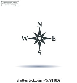 Compass flat icon. Vector illustration EPS.