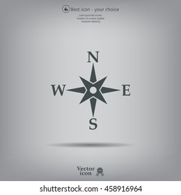 Compass flat icon. Vector illustration EPS.