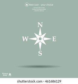 Compass flat icon. Vector illustration EPS.