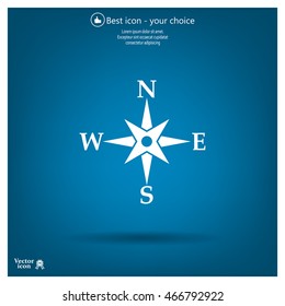 Compass flat icon. Vector illustration EPS.