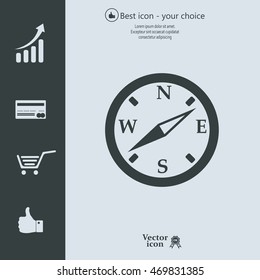 Compass flat icon. Vector illustration EPS.