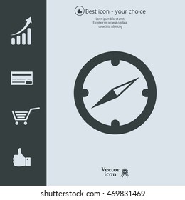 Compass flat icon. Vector illustration EPS.