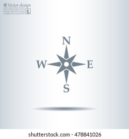 Compass flat icon. Vector illustration EPS.