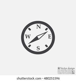 Compass flat icon. Vector illustration EPS.
