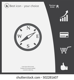 Compass flat icon. Vector illustration EPS.