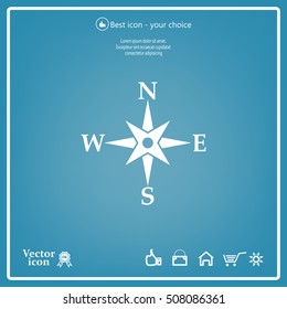 Compass flat icon. Vector illustration EPS.