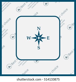 Compass flat icon. Vector illustration EPS.