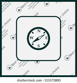 Compass flat icon. Vector illustration EPS.