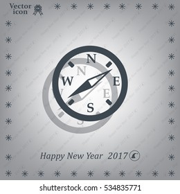 Compass flat icon. Vector illustration EPS.