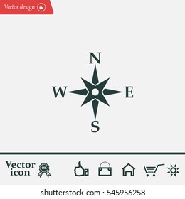 Compass flat icon. Vector illustration EPS.